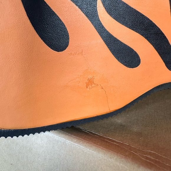 NWT Y2K Harley Davidson Black and Orange Flame Wedge Sandals - Picture 8 of 8